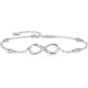 Billie Bijoux Womens 925 Sterling Silver Infinity Anklet Bracelet Endless Love